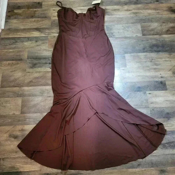 NWT Popilush Brown Corset Dress With Built In Shapewear Size XXL - Picture 3 of 11